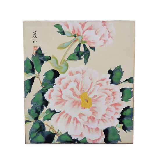 Fleur de pivoine, Shikishi Japonais