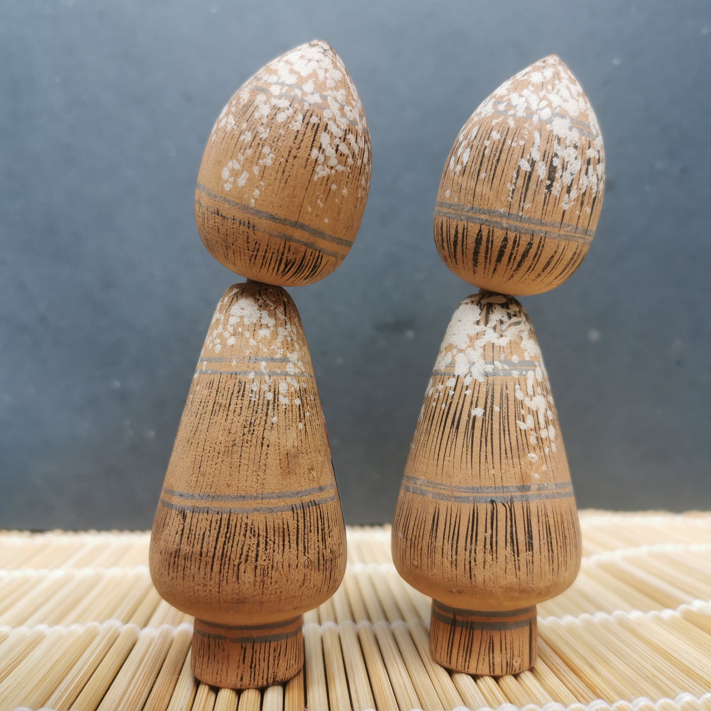 Poupée Kokeshi miniature, couple en bois, rétro Showa