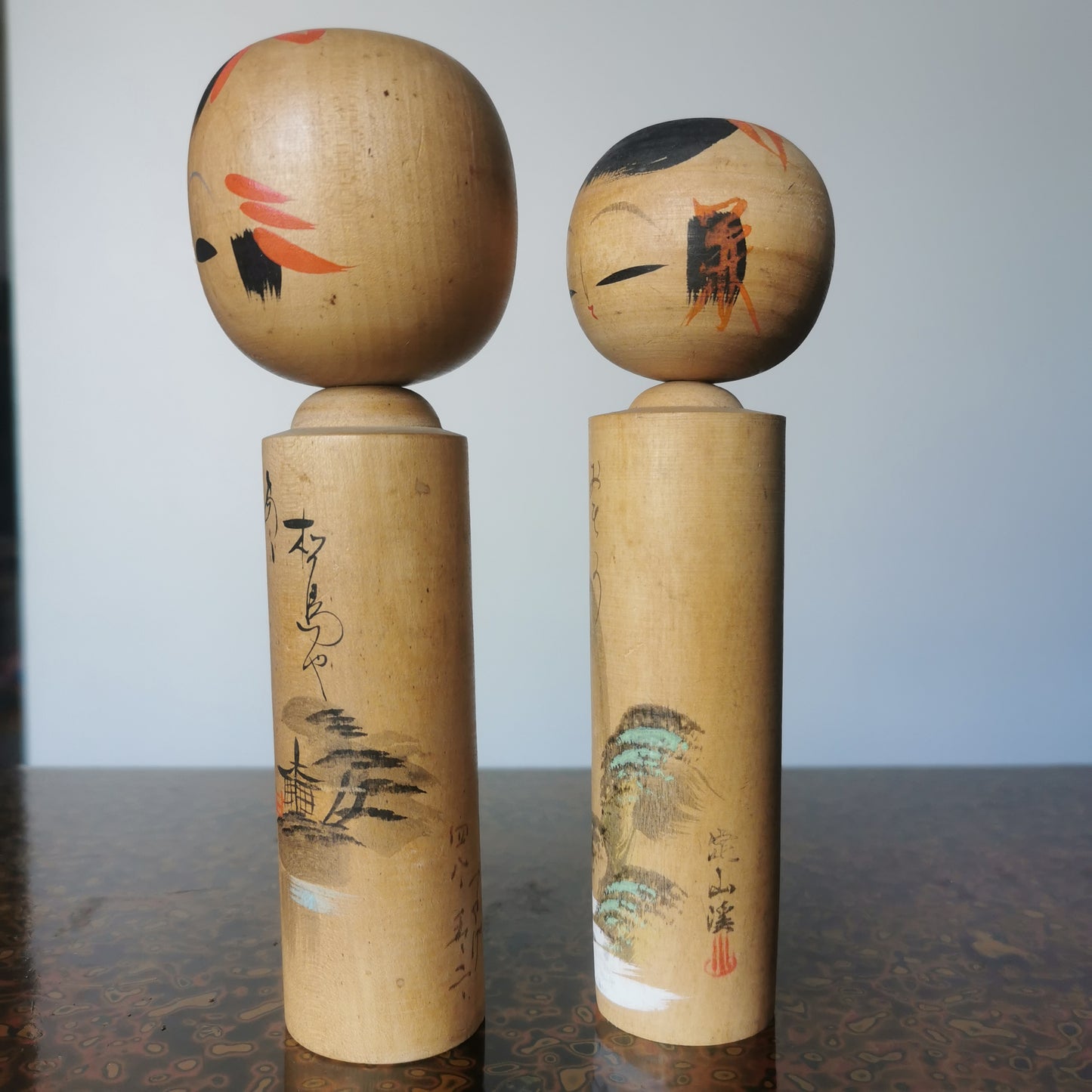 Lot de Poupées Kokeshi Vintage - Souvenir Retro Showa