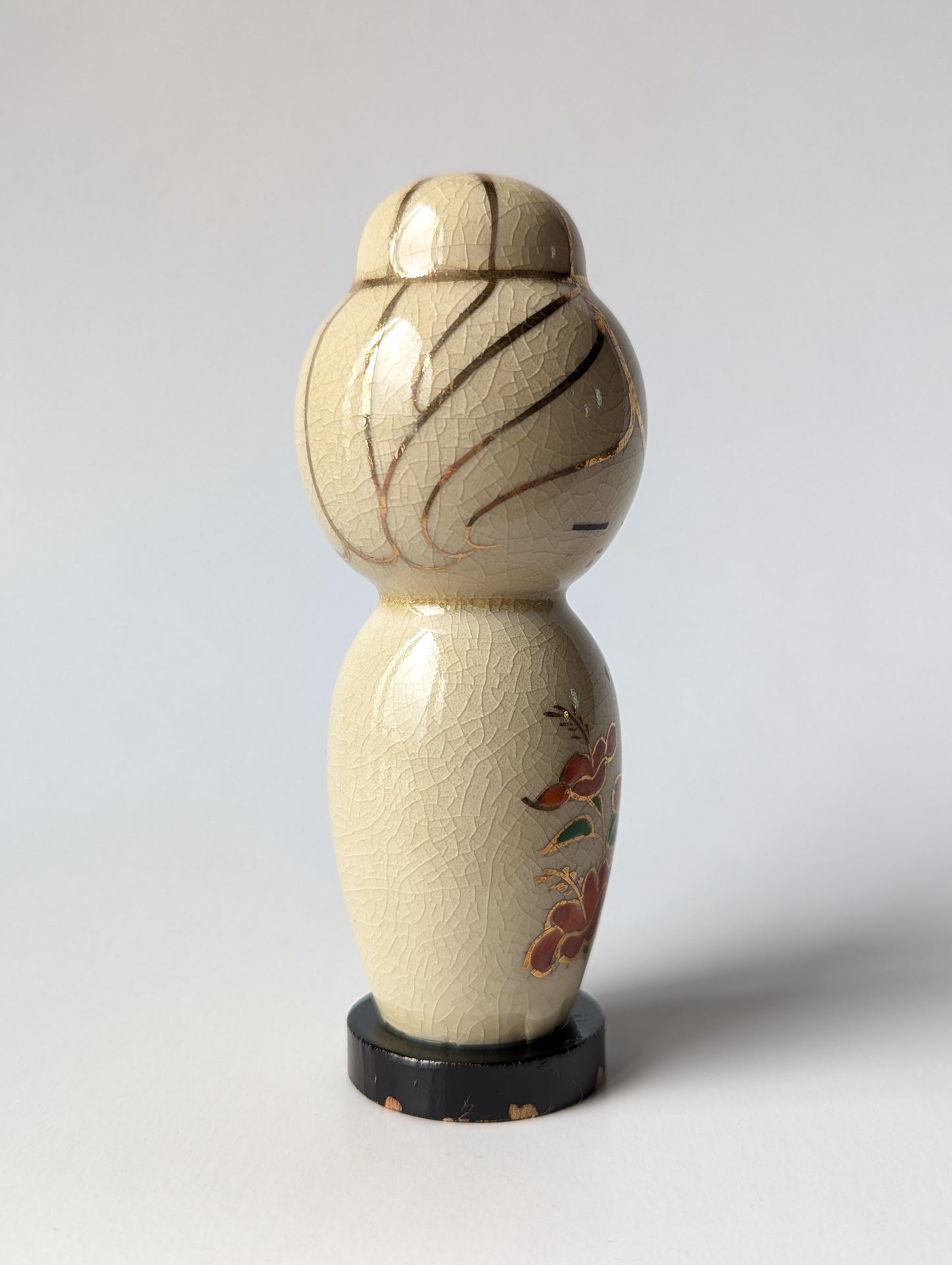 Ravissante Kokeshi en Céramique Satsuma-yaki des Années 70.