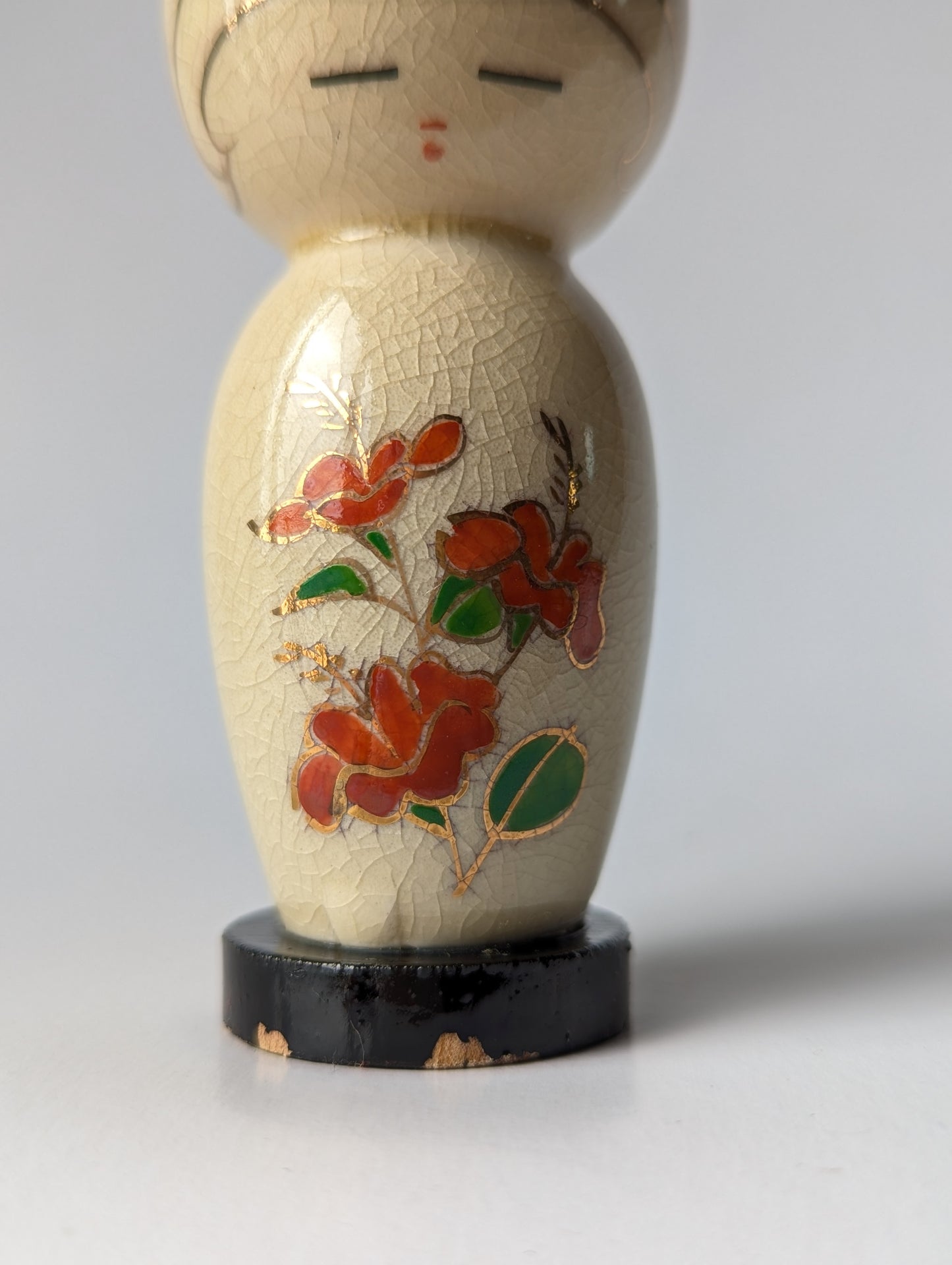 Ravissante Kokeshi en Céramique Satsuma-yaki des Années 70.