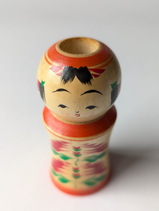 Kokeshi porte cure-dent, petite poupée en bois créative vintage.