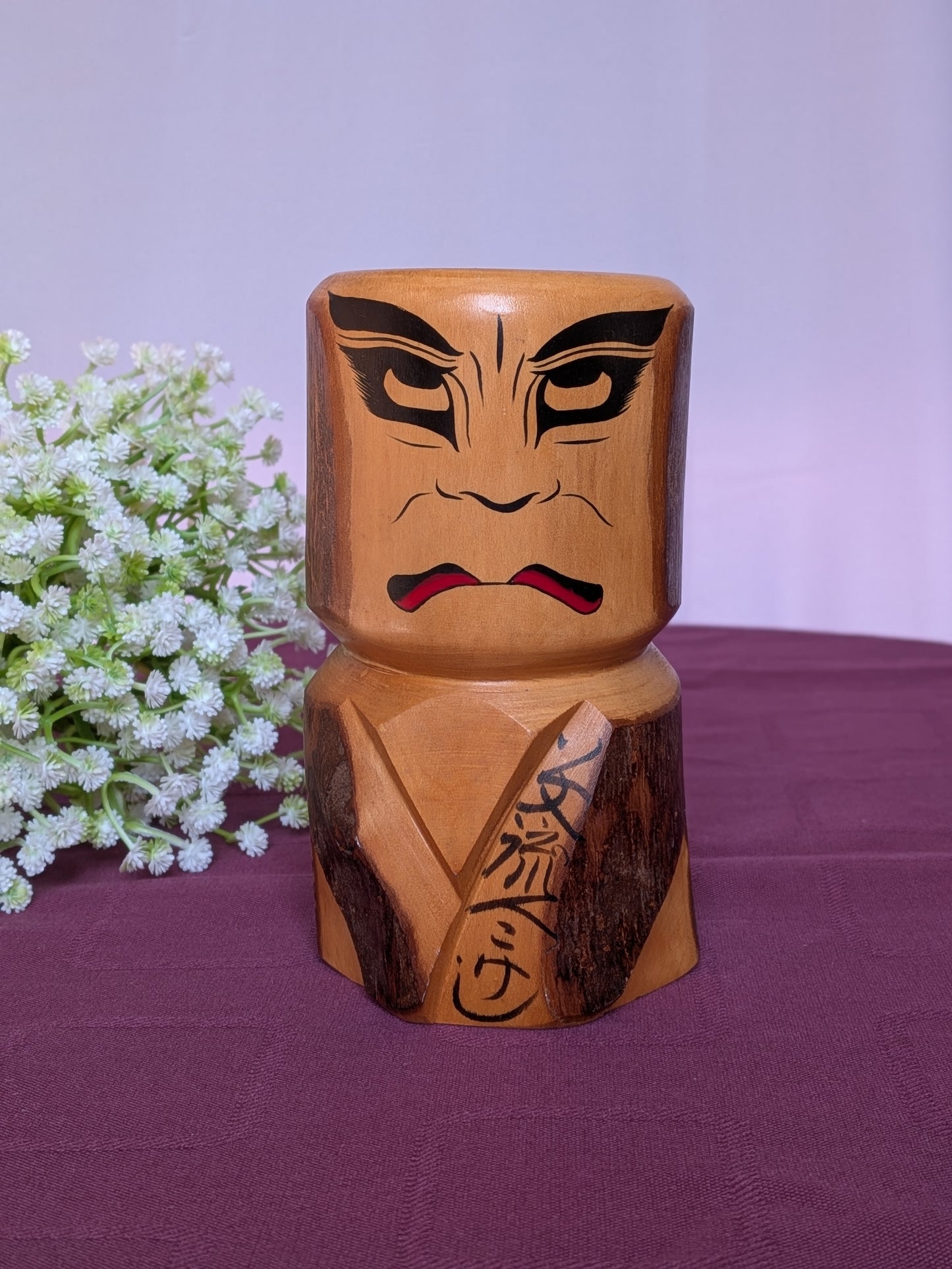 Poupée style Kokeshi Japonaise Authentique : "Hachijō Nagashi",  Kabuki