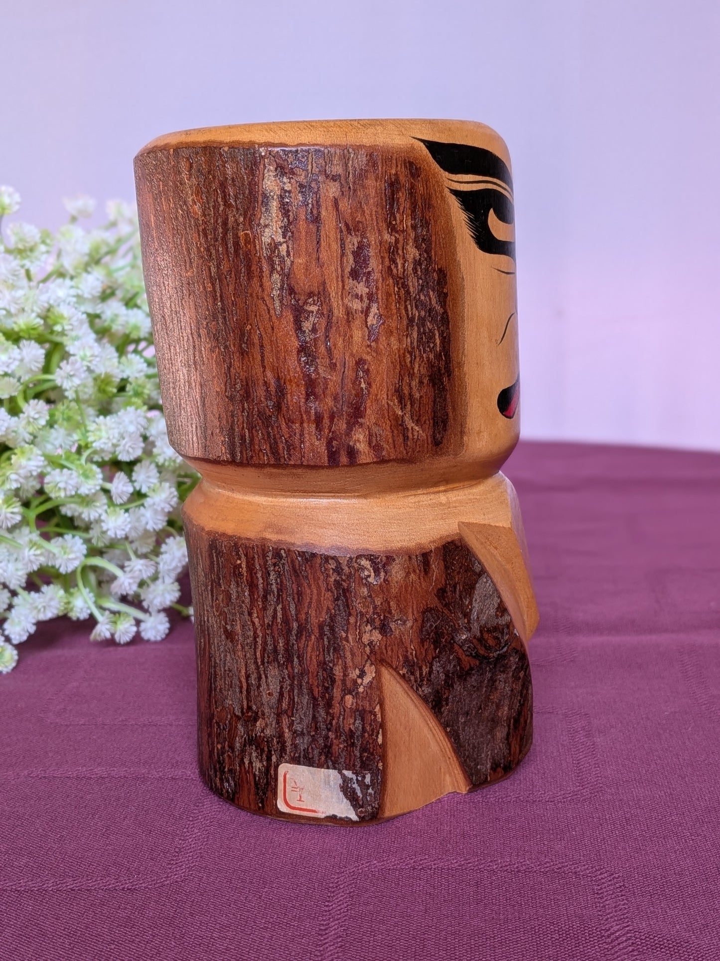 Poupée style Kokeshi Japonaise Authentique : "Hachijō Nagashi",  Kabuki