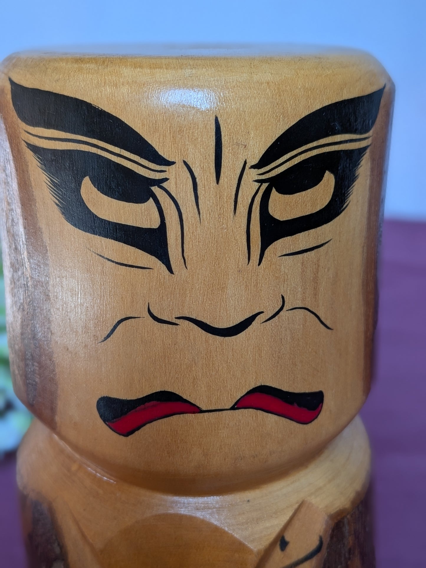 Poupée style Kokeshi Japonaise Authentique : "Hachijō Nagashi",  Kabuki