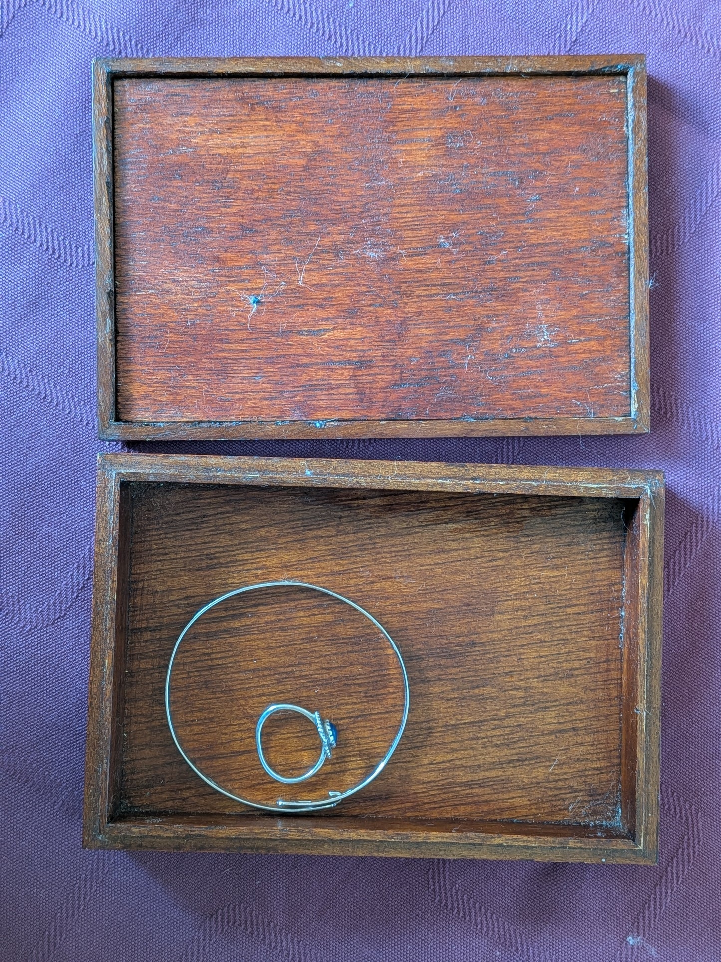 Boîte à bijoux vintage en bois - Inspiration d'Estampe Ukiyo-e Portrait de Bijin par Utagawa Kuniyasu, Artisanat japonais Mid-Century