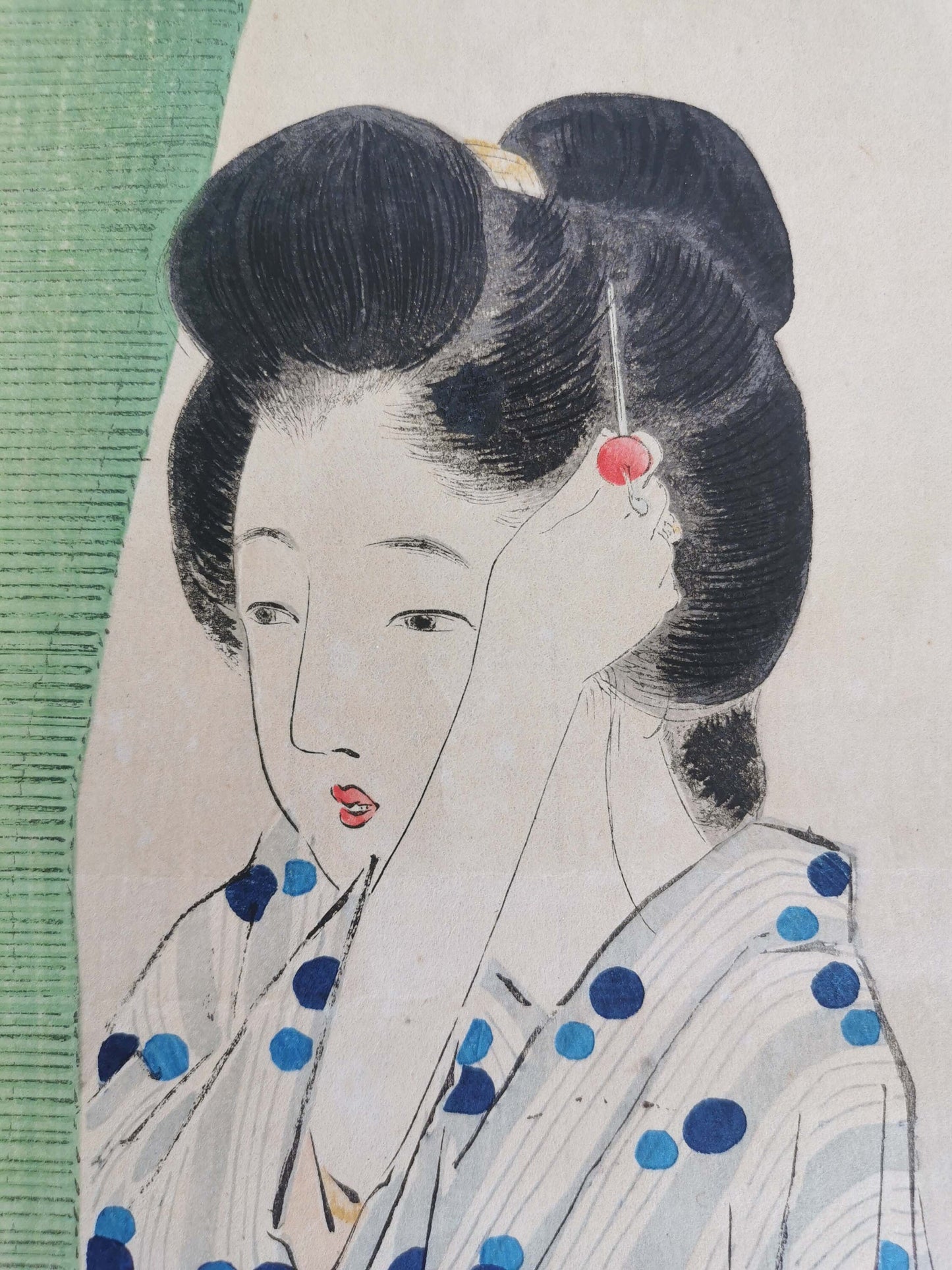 Estampe Kuchi-e Japonaise – Lot de deux gravures originales de Takeuchi Keishu, Ères Meiji et Taisho