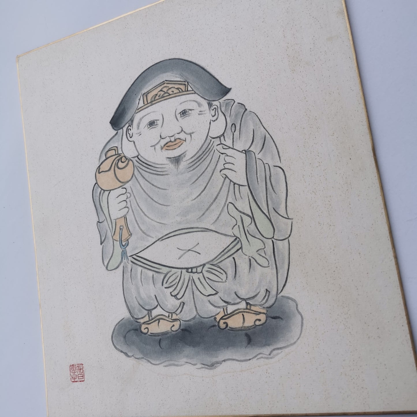 Shichifukujin, Sept divinités du bonheur: Daikokuten. Peinture sur Shikishi.