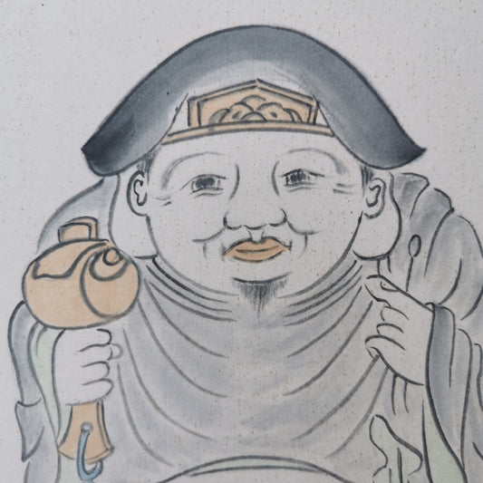 Shichifukujin, Sept divinités du bonheur: Daikokuten. Peinture sur Shikishi.