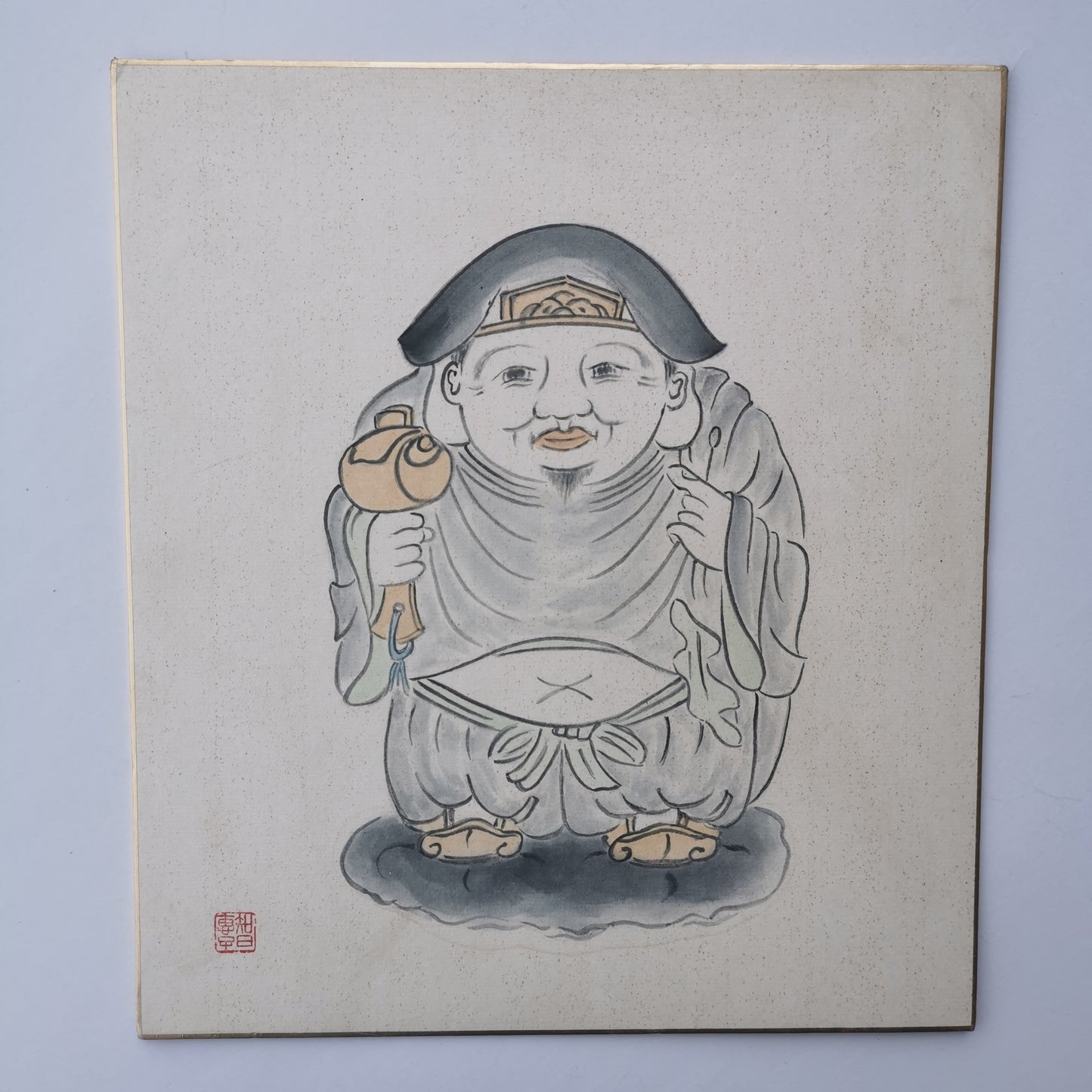 Shichifukujin, Sept divinités du bonheur: Daikokuten. Peinture sur Shikishi.